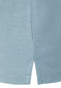 Lichtblauwe katoenen shorts met een zachte textuur, voorzien van een splitdetail aan de achterkant van de zoom en een eenvoudig design.