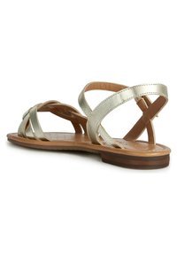 Geox D Sozy S Flat Sandalen voor dames, Lt Goud Zwart, 35 EU