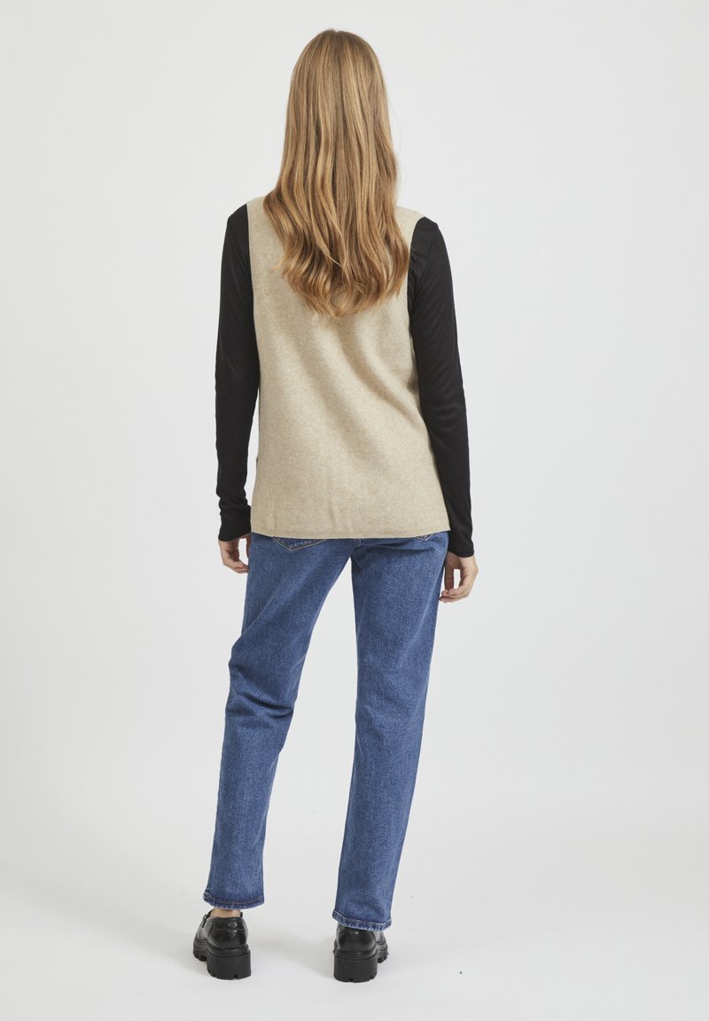 Damen Strickjacken | Vila VIRIL V-NECK VEST Strickpullover natural melange/beige - MU73447 Damen Strickjacken | Vila VIRIL V-NECK VEST Strickpullover natural melange/beige - MU73447