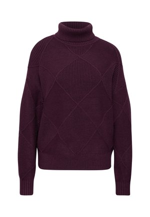 Street One, TURTLENECK SWEATER WITH MIXED TEXTURES - Pullover - berry maroon
