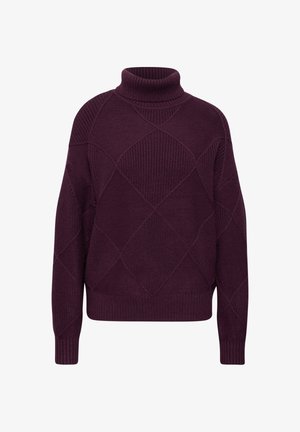 Street One, TURTLENECK SWEATER WITH MIXED TEXTURES - Pullover - berry maroon