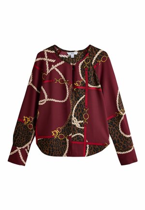 Next, REGULAR FIT - LONG SLEEVE V-NECK OVERHEAD BLOUSE . - Bluse - burgundy scarf print