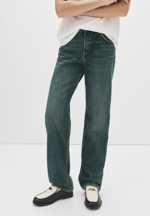 MID-WAIST - Straight leg jeans - stone blue denim