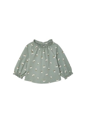 Vertbaudet, VERTBAUDET BABY SHIRT MIT RÜSCHENKRAGEN, ALLOVER-PRINT - Long sleeved top - salbeigrün geblümt
