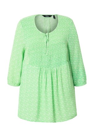 Ulla Popken, ALLOVER PRINT SMOCKED  - Bluse - mint green