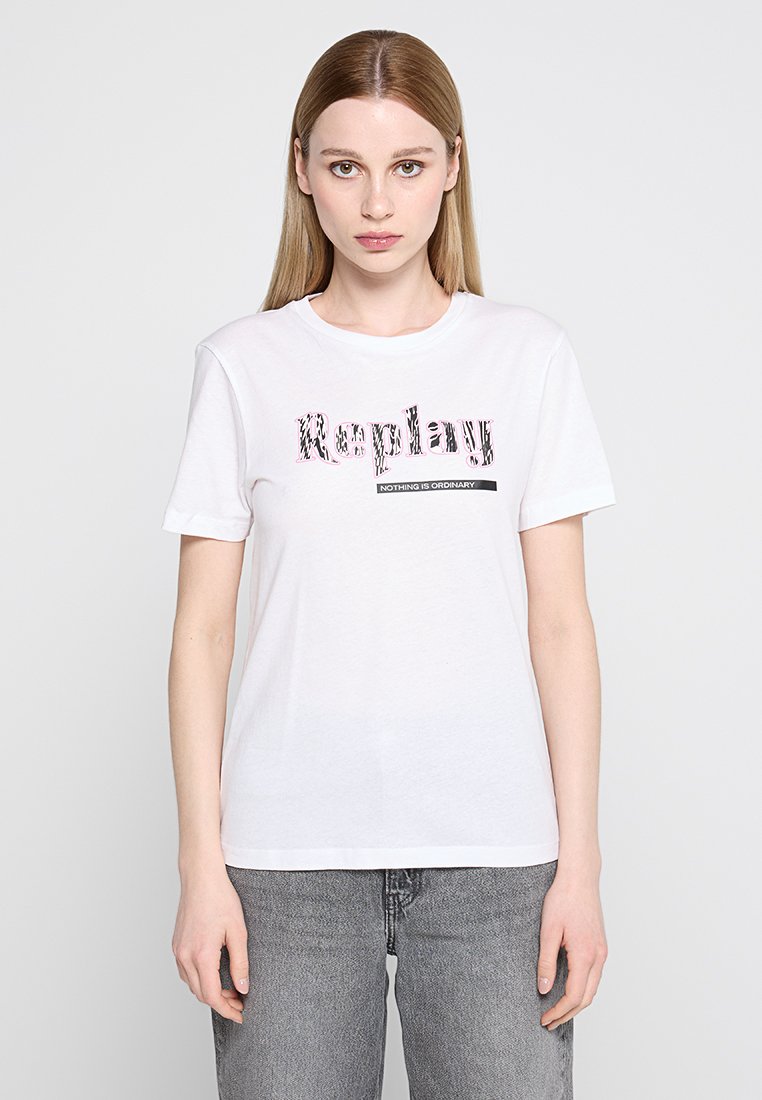 Replay T-shirt print wit Replay T-shirt print wit