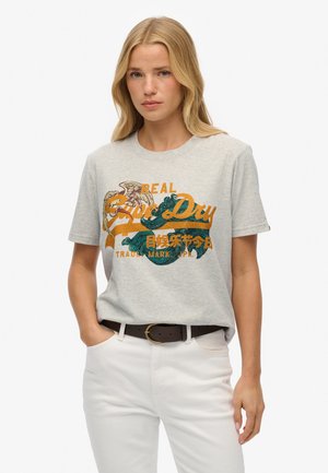 TOKYO VINTAGE LOGO - Camiseta estampada - glacier grey marl