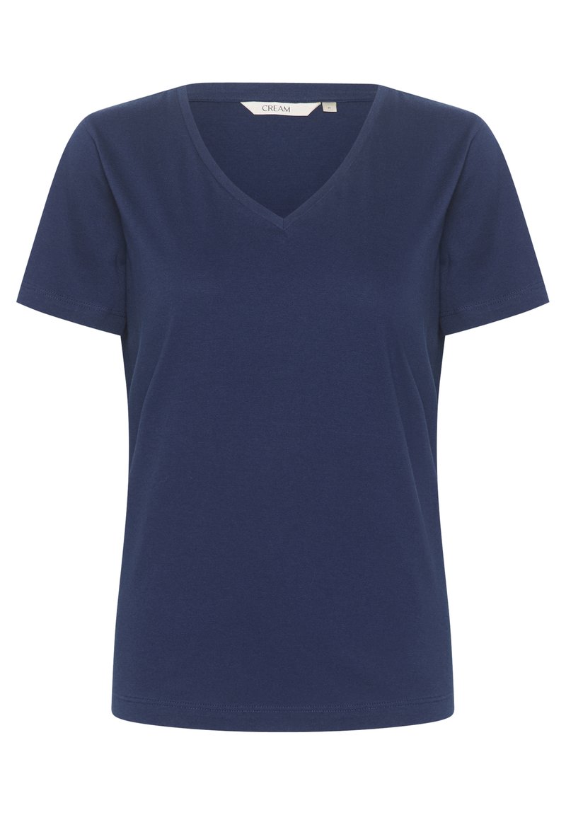 Cream T-shirt basic donkerblauw