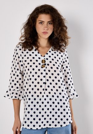 POLKA DOT BELL SLEEVE  - Tunic - white
