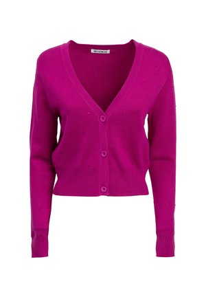 INFLUENCER RHINESTONES - Strickjacke - fuchsia