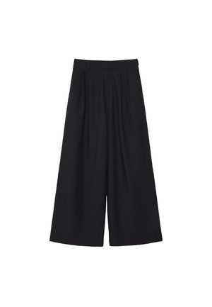 Stradivarius WIDE-LEG WITH BUTTONS - Hlače - black
