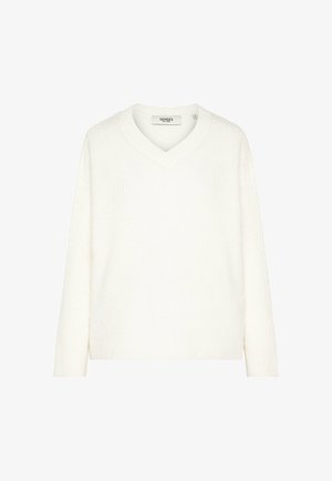 SENSES.THE LABEL, SENSES.THE LABEL PULLOVER IN RIPPSTRICK MIT V-AUSSCHNITT - Strickpullover - ivory