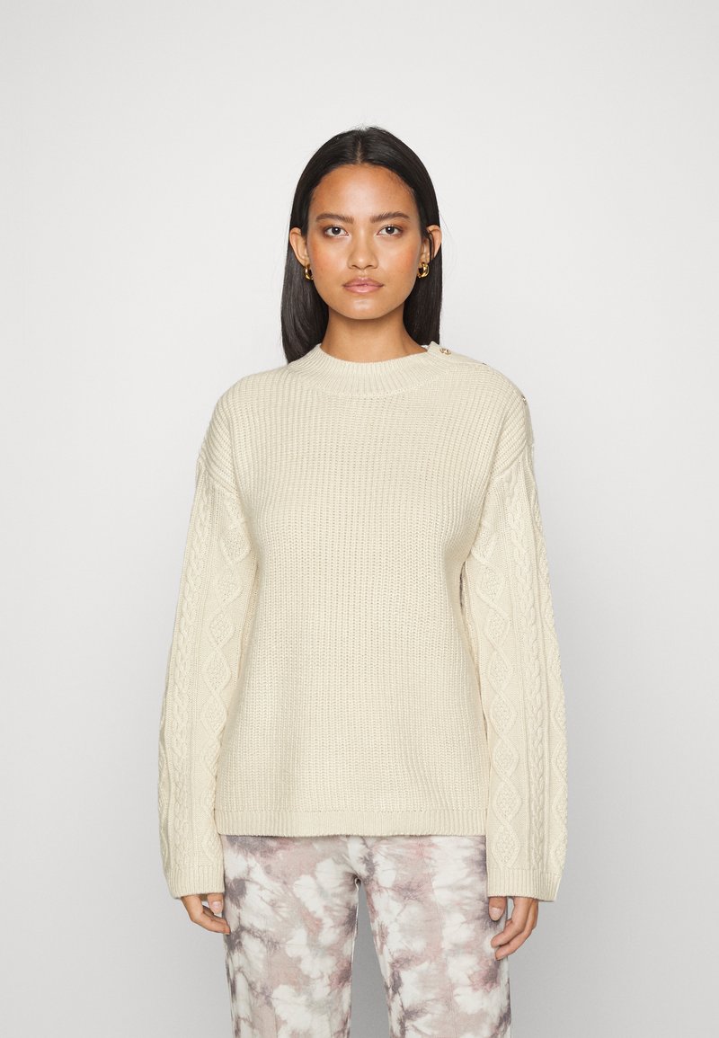 Lindex ELINA CABLES Jumper light dusty white/offwhite Zalando.co.uk