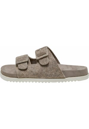 Pantolette flach - taupe