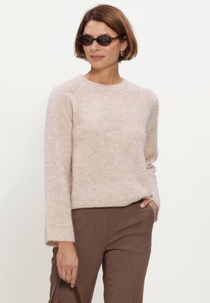Object, OBJECT DAMES TRUIEN OBJAGATE O-NECK L/S KNIT PULLOVER NOOS. - Pullover - humus melange