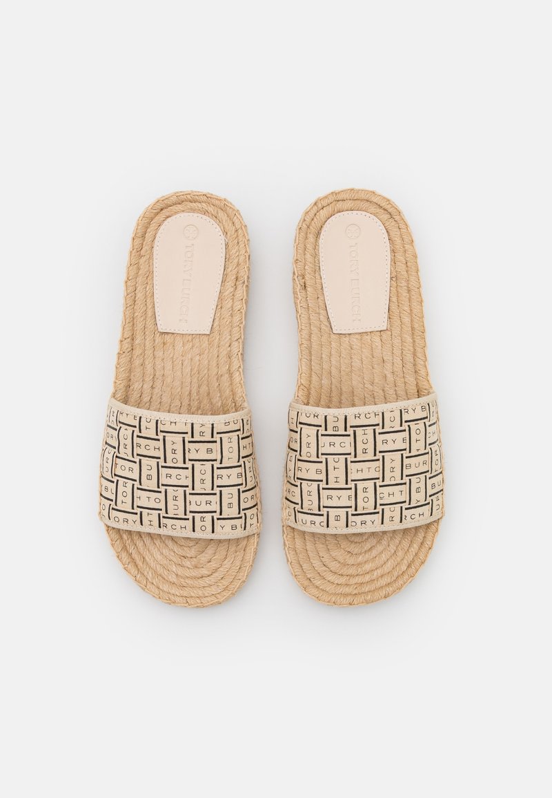 Damen Bekleidung | Tory Burch RIBBON SLIDE Pantolette flach new cream/perfect black/weiß - OF50439 Damen Bekleidung | Tory Burch RIBBON SLIDE Pantolette flach new cream/perfect black/weiß - OF50439
