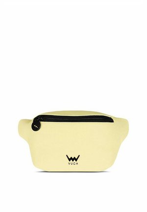 Light yellow waist bag with a black zipper on top and a black VUCH logo centered below the zipper.