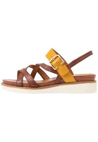 Tamaris Platform sandals - nut/saffron