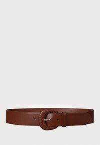 Woven Buckle Vachetta Leather Wide Belt - Midjebelte - brown