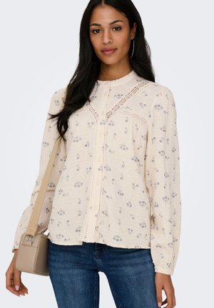 ONLLARI FLOWER - Button-down blouse - cloud dancer aop:emb