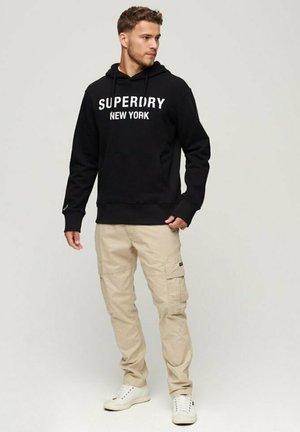 Superdry SPORT LOOSE - Kapuzenpullover - black