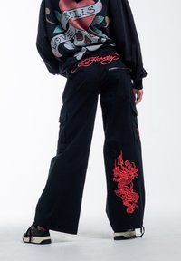 Ed Hardy - DRAG-FLAME  - Cargohose - black Thumbnail-Bild 1