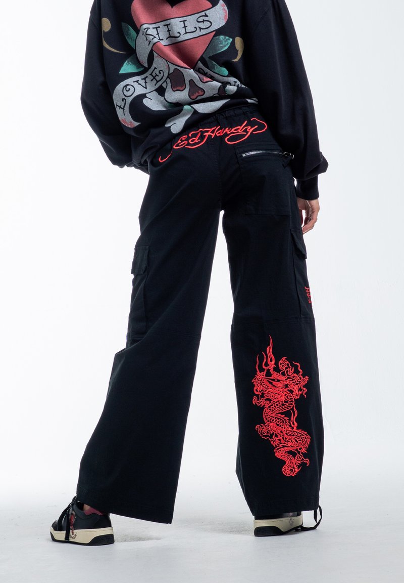 Ed Hardy - DRAG-FLAME  - Cargohose - black, Vergrößern