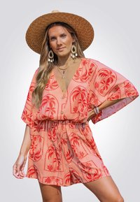Cupshe TROPICAL PARADISE CHIC ROMPER - Tuta jumpsuit - light red