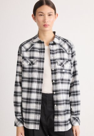 SHIRT - Užsagstoma palaidinė - ecru/black