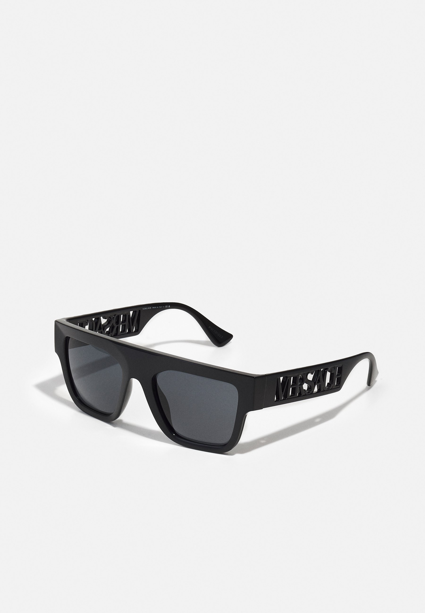 Versace Black Cutout Logo Sunglasses Signature Rectangular Sunglasses Black | VERSACE US main image 3