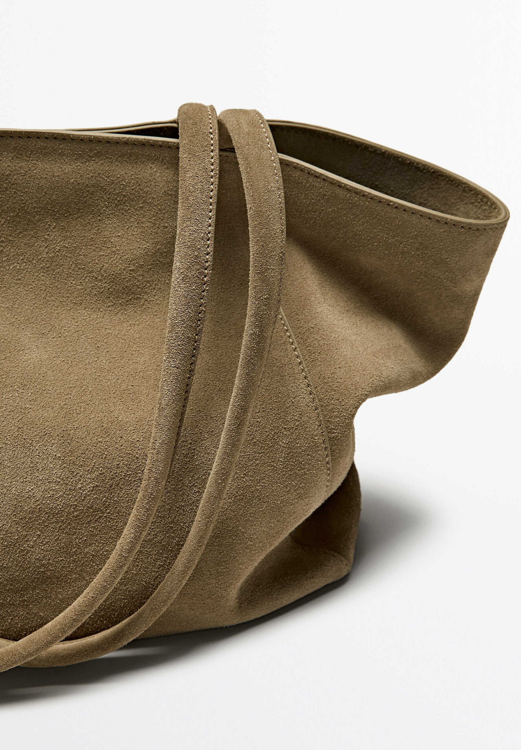 Massimo Dutti ☆ ハーフアイコン スプリットスエードバッグ Massimo Dutti HALF ICON SPLIT - Handbag - sand - Zalando.co.uk