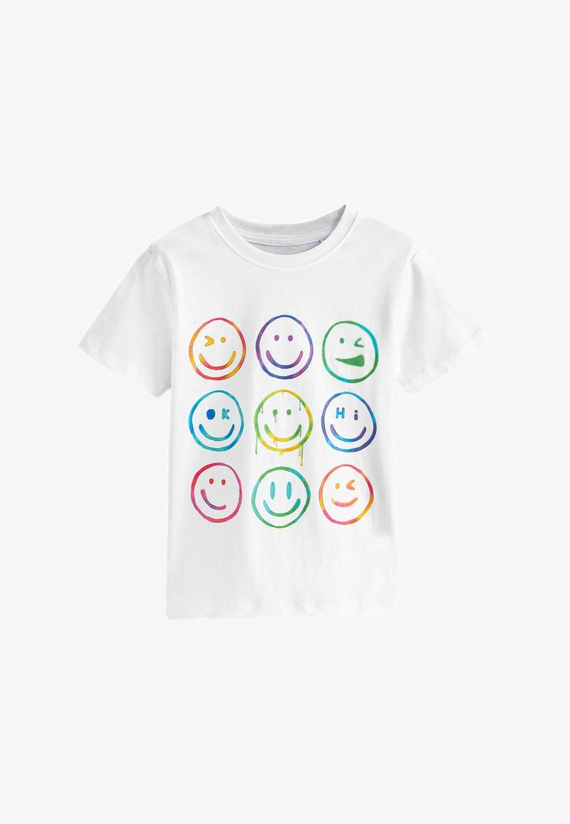 Next SHORT SLEEVE GRAPHIC - REGULAR FIT - Trükipildiga T-särk - white happy face