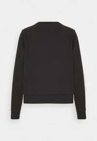 Svart sweatshirt med långa ärmar, rund halsringning, ribbad manschett och nederkant. Tillverkad av mjukt tyg, med en slät yta och en ren design.
