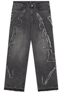FAVELA PATCH UNISEX - Blugi loose fit - black washed