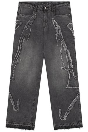 FAVELA PATCH UNISEX - Laisvi džinsai - black washed