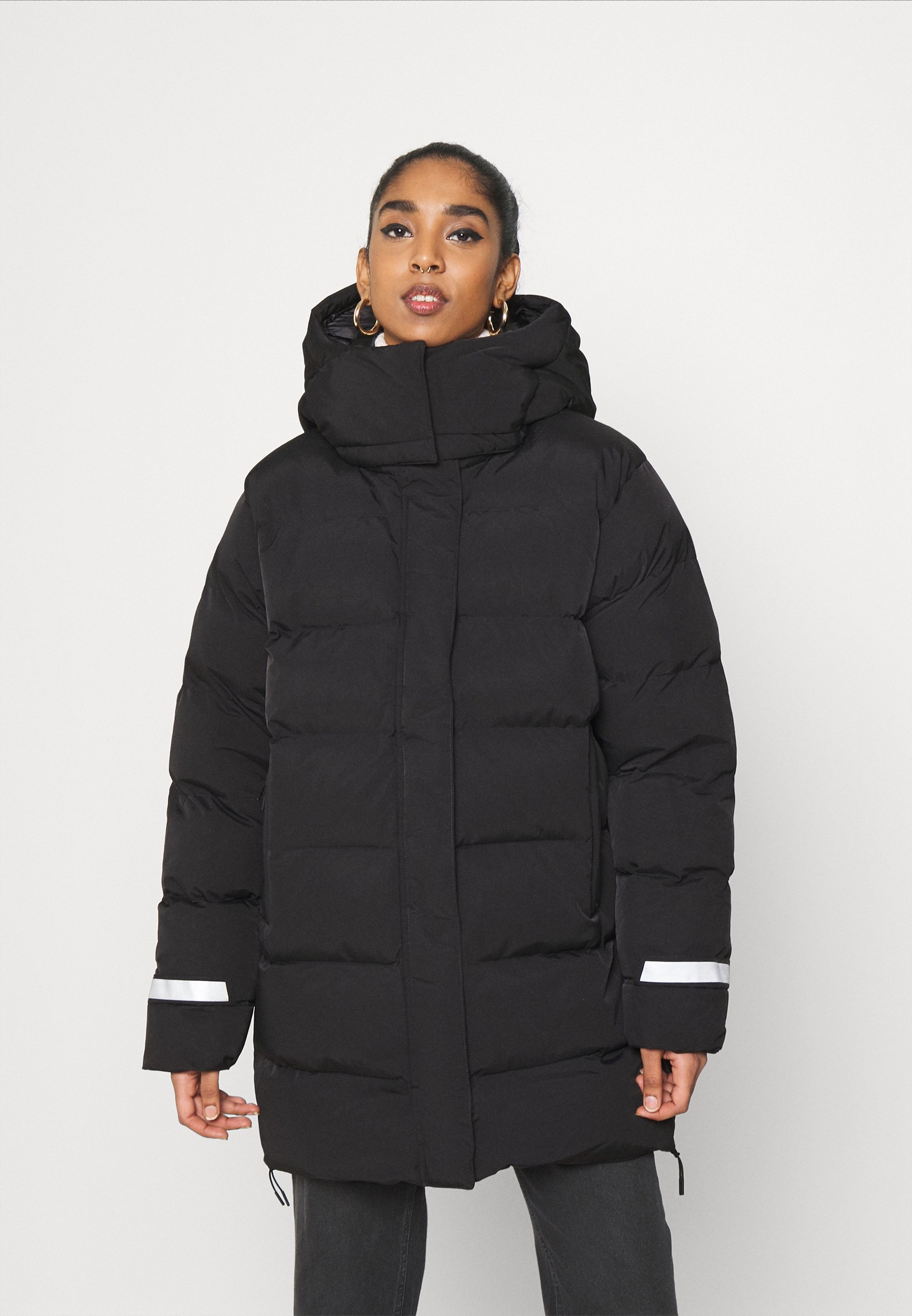 long puffy black coat