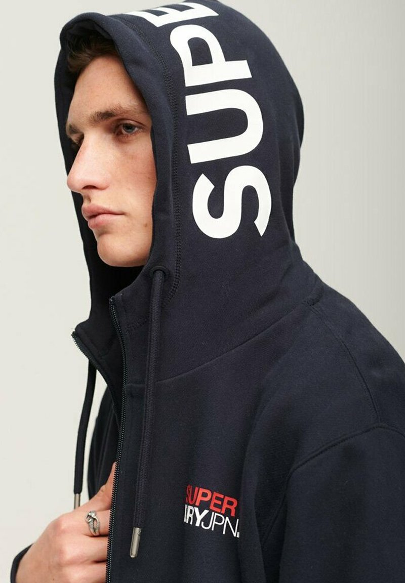 Superdry WEAR LOOSE ZIP HOODIE - Zip-up sweatshirt - eclipse navy/blue -  Zalando.de