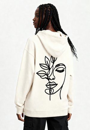 SERENITY EMBROIDERY HEAVYWEIGHT - Kapucnis pulóver - off-white