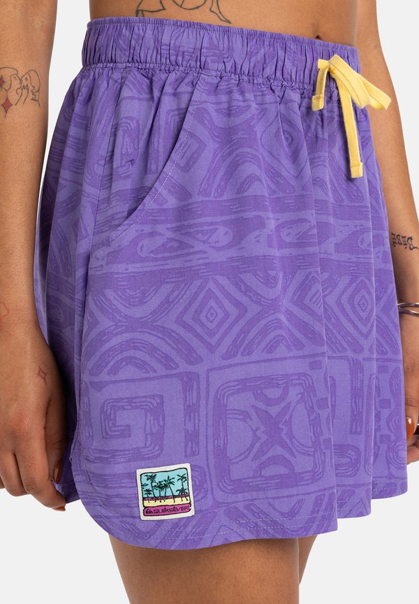 AOP - A-line skirt - purple4