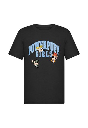 POWERPUFF GIRLS - COLLEGIATE TEE  - Print T-shirt - black