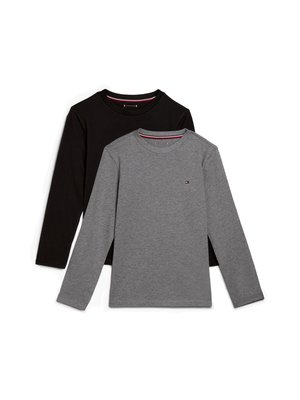 Tommy Hilfiger TEE UNISEX 2 PACK - Hosszú ujjú felső - medium grey heather/black