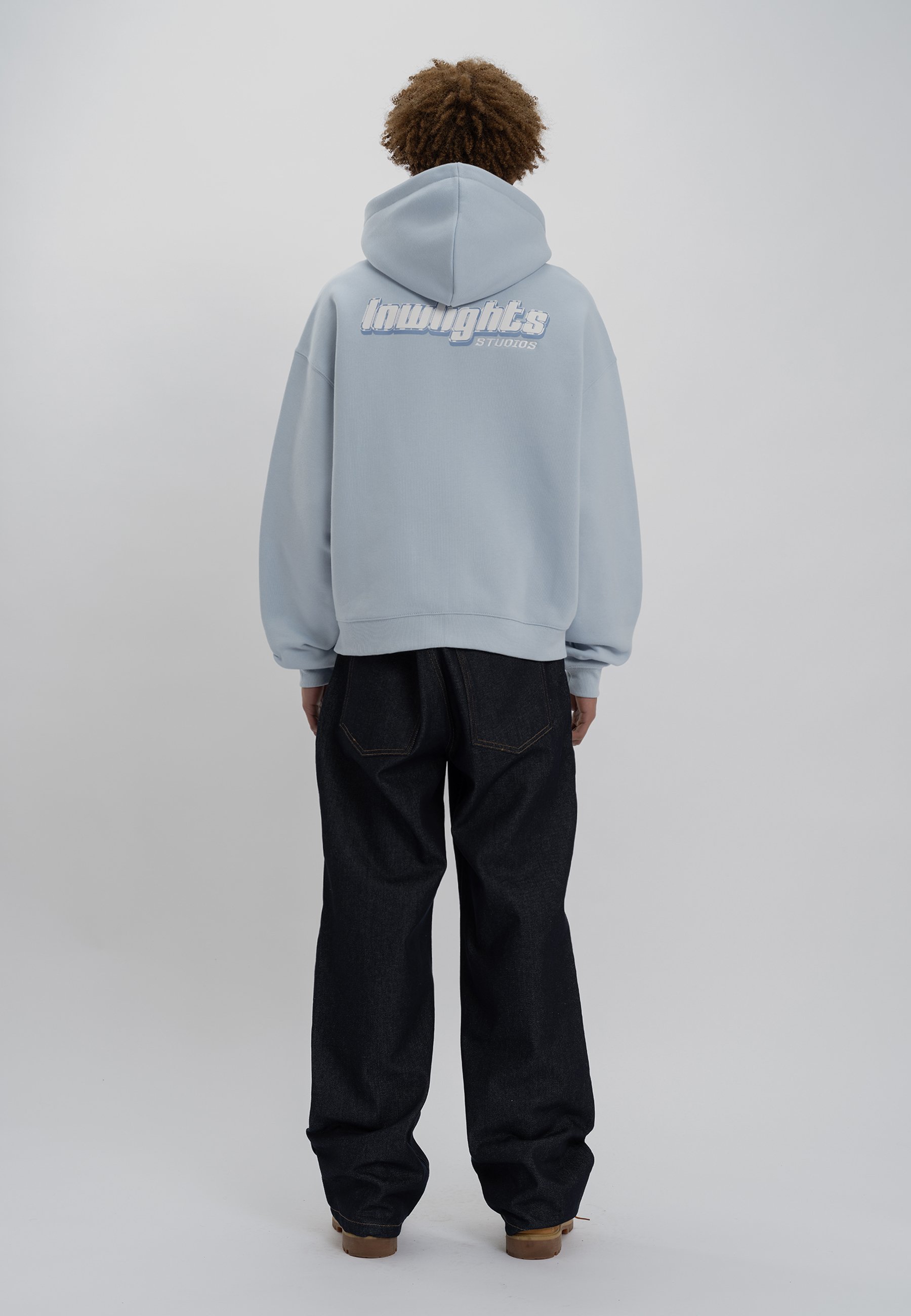 LOW LIGHTS STUDIOS® SANDED LOGO ZIPPER HOODIE - Zip-up sweatshirt 
