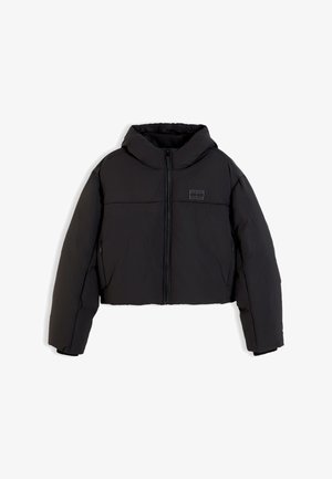Tommy Jeans, COLOUR-BLOCKED CRINKLE HOODED PUFFER JACKET - Зимно яке - black