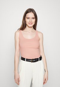 Lauren Ralph Lauren STRETCH COTTON TANK TOP - Top - rose/tan