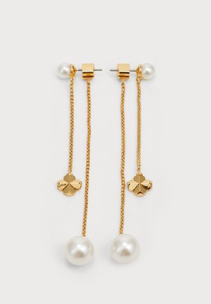 SPADE FLOWER PEARL CHAIN LINEAR EARRINGS - Kõrvarõngad - gold-coloured