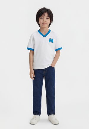 UNISEX - Nyomott mintás póló - white/marine
