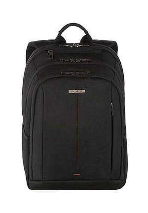 Zaino nero Samsonite con più scomparti con cerniera e una maniglia superiore per il trasporto.