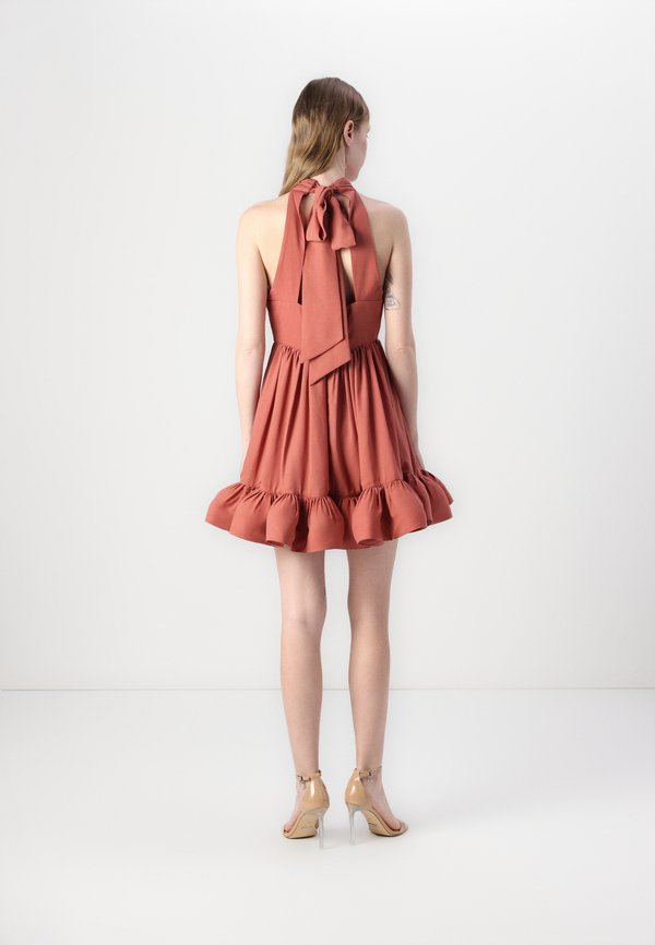 FERN HALTER NECK RUFFLED MINI - Cocktail dress / Party dress - terracotta4
