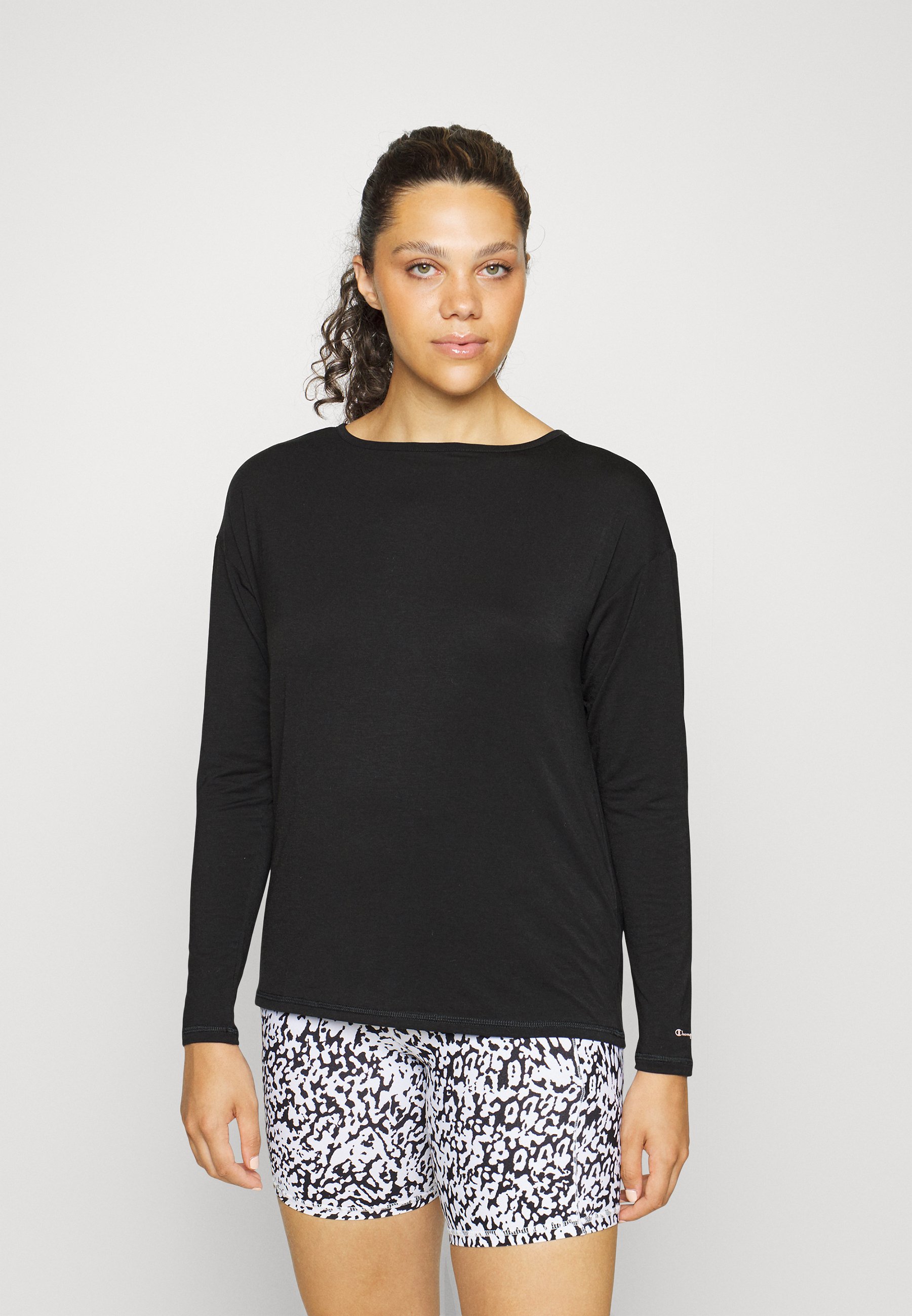 Champion Boat Neck Long Sleeved Top, Women's, Size: Large, Black