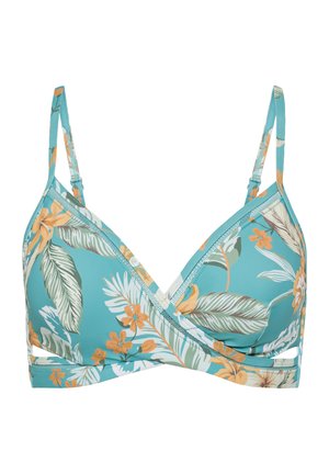 Bikini top - aquablau bedruckt